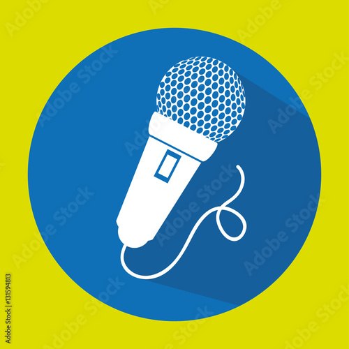 microphone blue background speak talk audio vector illustration