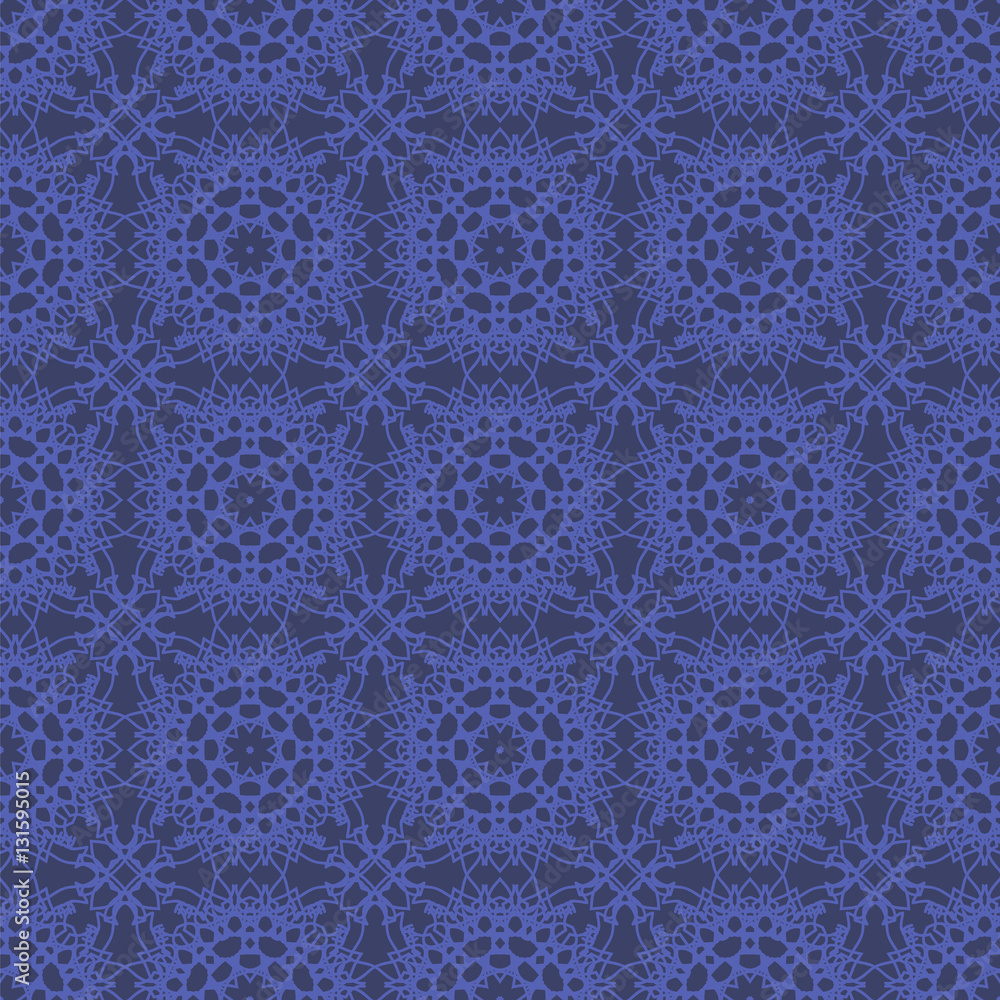 Blue Ornamental Seamless Line Pattern. Endless Texture. Oriental Geometric Ornament Blue Ornamental Seamless Line Pattern. Endless Texture. Oriental Geometric Ornament