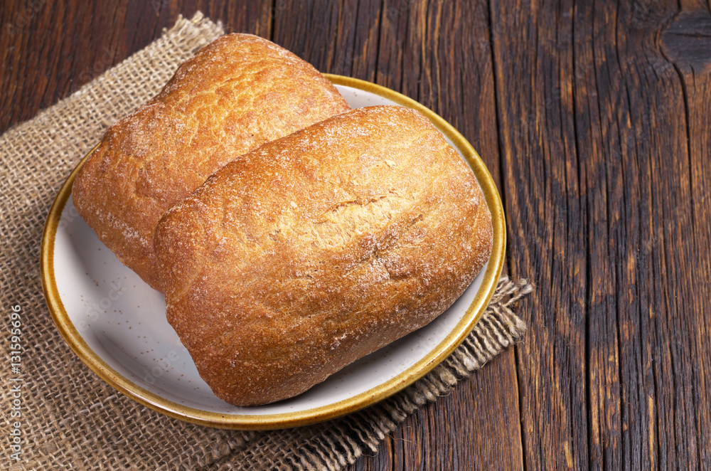 Naklejka premium Fresh ciabatta bread