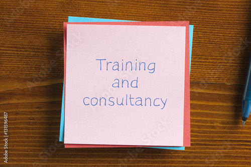 Training and consultancy written on a note