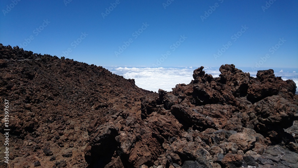 Mount Teide over the clouds