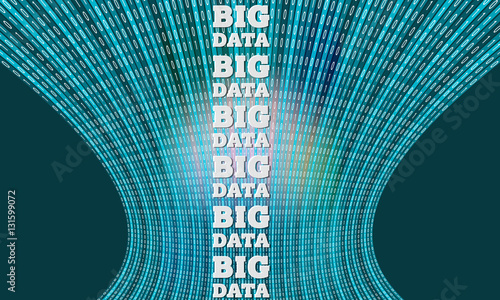 Futuristic vector backdrop and binary code and the words big dat
