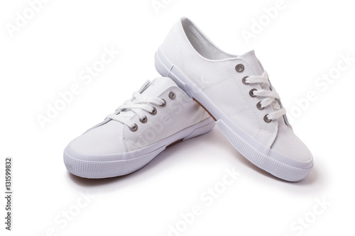 Casual sneakers on white background