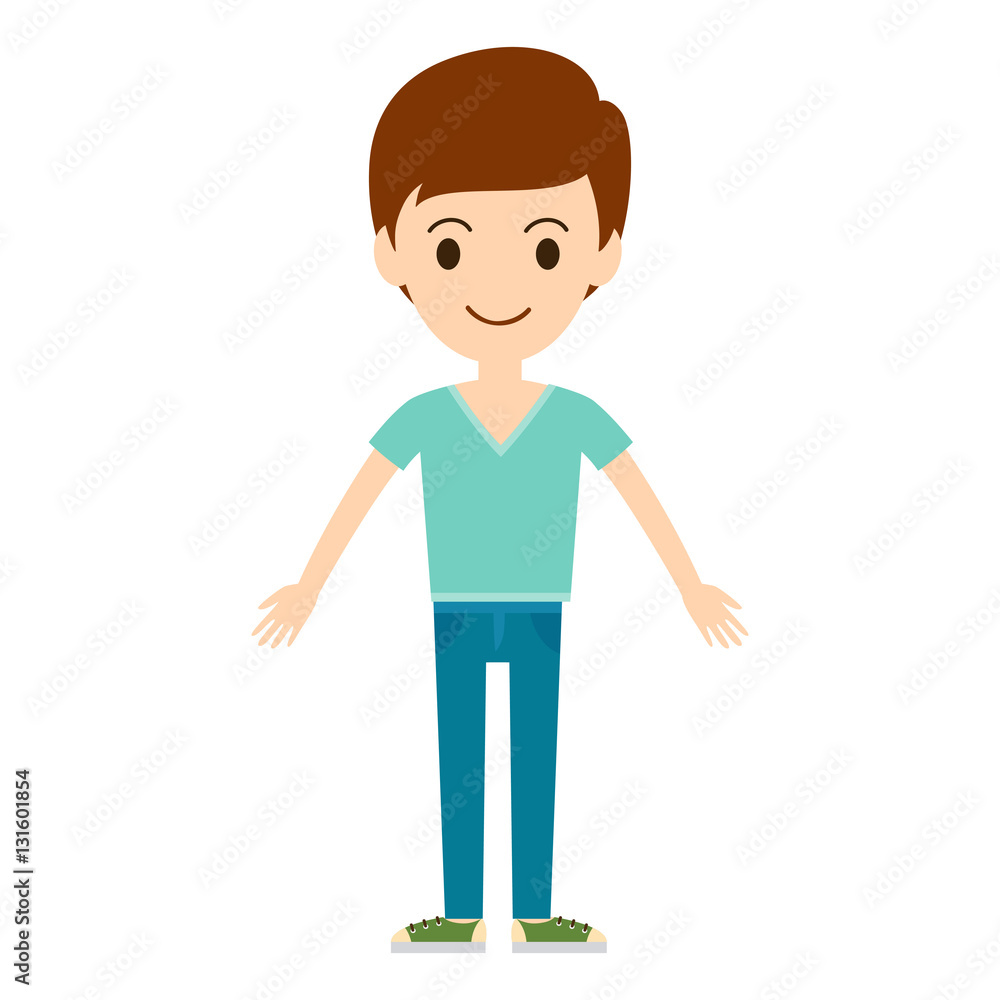 Beautiful vector cartoon fashion boy.