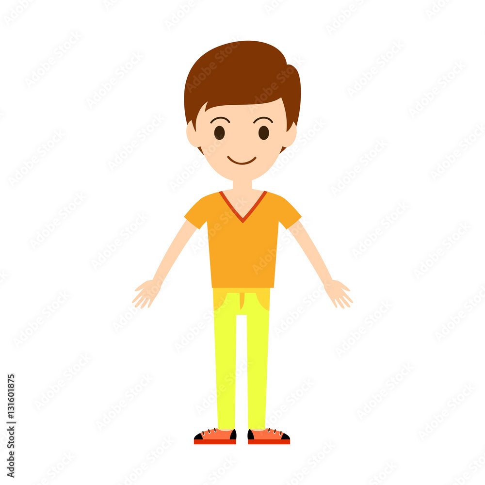 Beautiful vector cartoon fashion boy. Beautiful vector cartoon fashion boy.