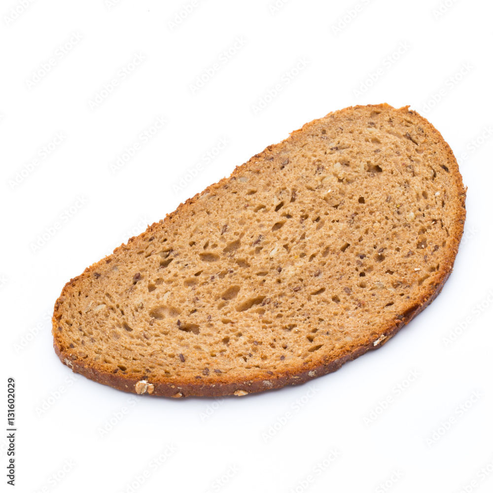Slices of rye bread isolated on white background. Slices of rye bread isolated on white background.