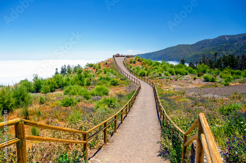 viewpoint above the clouds in Teide National Park in Tenerife, Spain