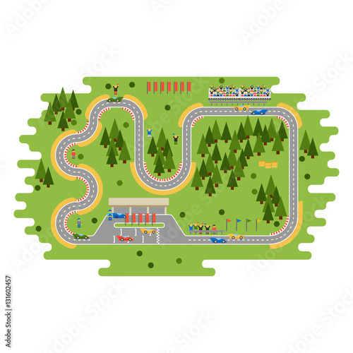 Race track curve road