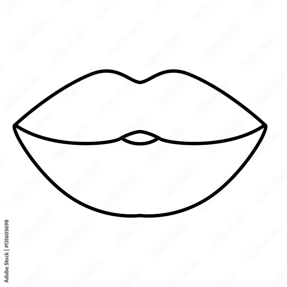 Female mouth icon. Smile lips expression and caricature theme. Isolated design. Vector illustration Female mouth icon. Smile lips expression and caricature theme. Isolated design. Vector illustration