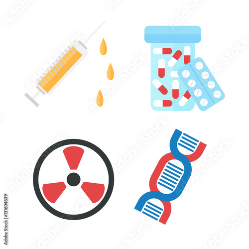 Genetically modified product icons vector.