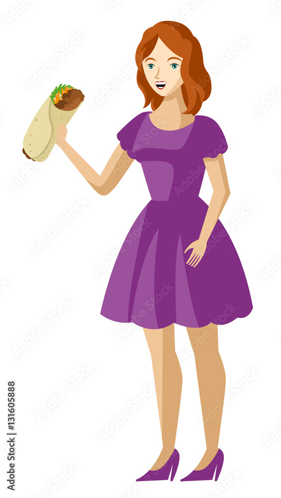 woman eating mexican burrito food woman eating mexican burrito food