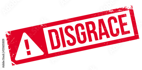 Disgrace rubber stamp. Grunge design with dust scratches. Effects can be easily removed for a clean, crisp look. Color is easily changed.