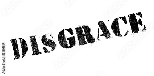 Disgrace rubber stamp. Grunge design with dust scratches. Effects can be easily removed for a clean, crisp look. Color is easily changed.