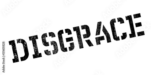 Disgrace rubber stamp. Grunge design with dust scratches. Effects can be easily removed for a clean, crisp look. Color is easily changed.