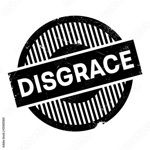 Disgrace rubber stamp. Grunge design with dust scratches. Effects can be easily removed for a clean, crisp look. Color is easily changed.