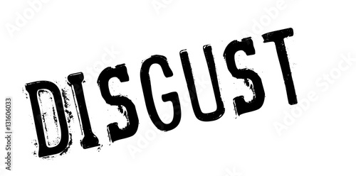 Disgust rubber stamp. Grunge design with dust scratches. Effects can be easily removed for a clean, crisp look. Color is easily changed.