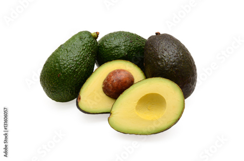 Fresh avocado isolated on white background