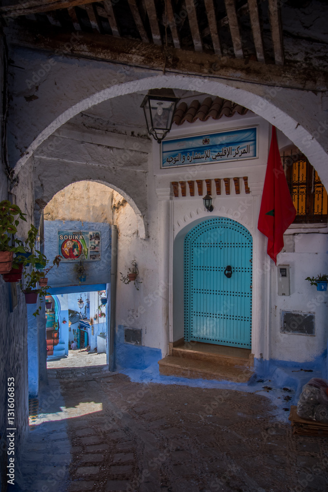 Naklejka premium Chefchaouen city buildings