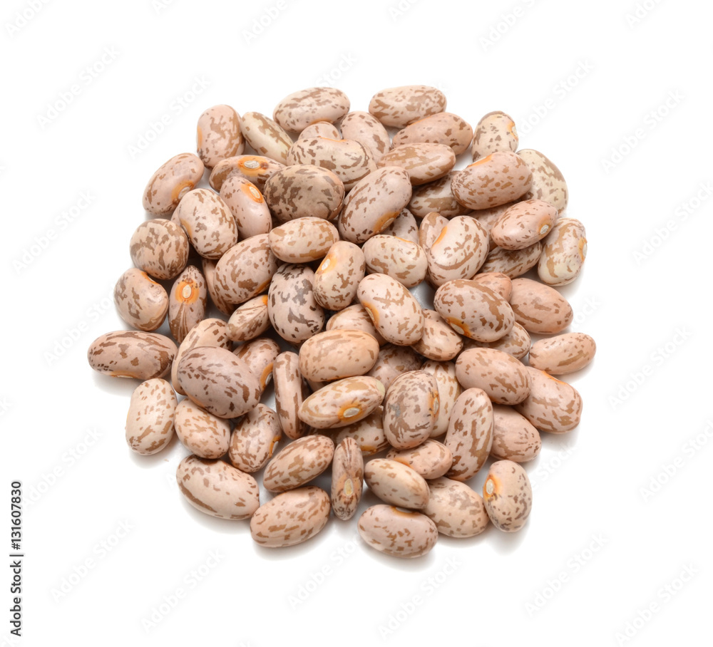 healthy brown pinto beans on white background healthy brown pinto beans on white background