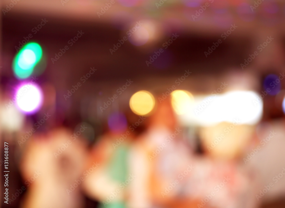 Blurred background of dancing people on wedding