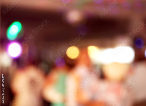 Blurred background of dancing people on wedding