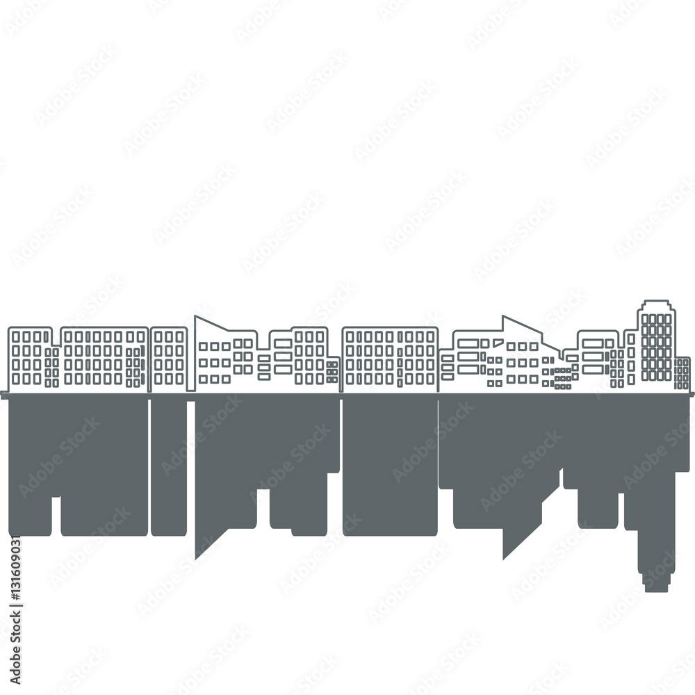 Naklejka premium line office building icon