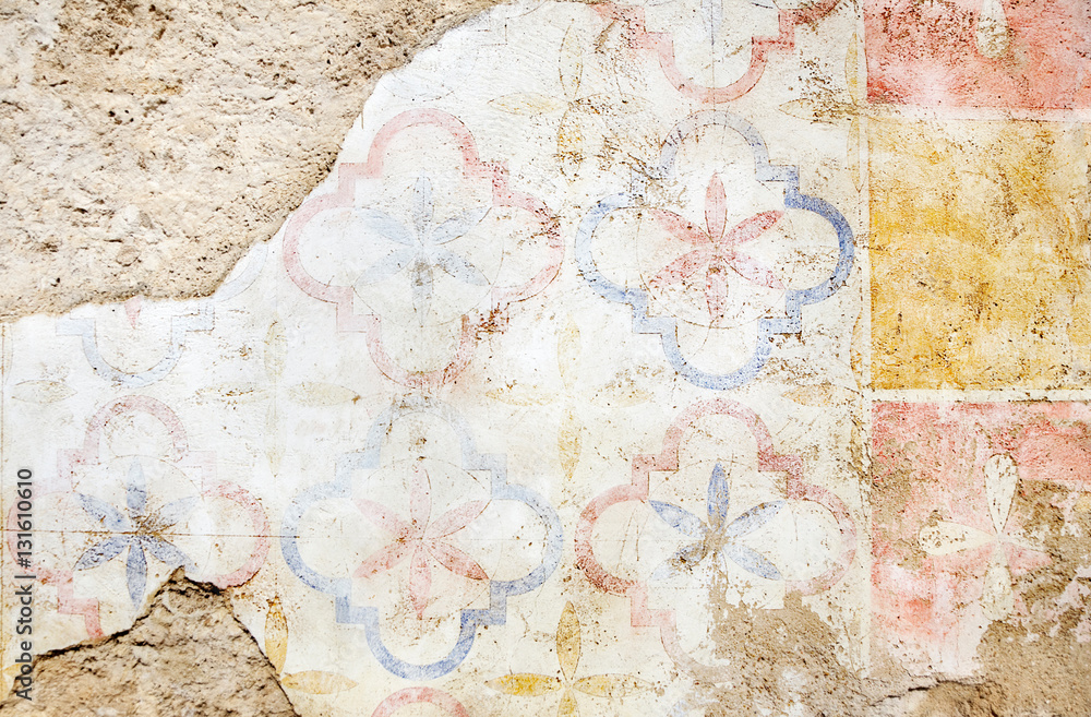 Painted wall at Mission San Jose, San Antonio, Texas Painted wall at Mission San Jose, San Antonio, Texas