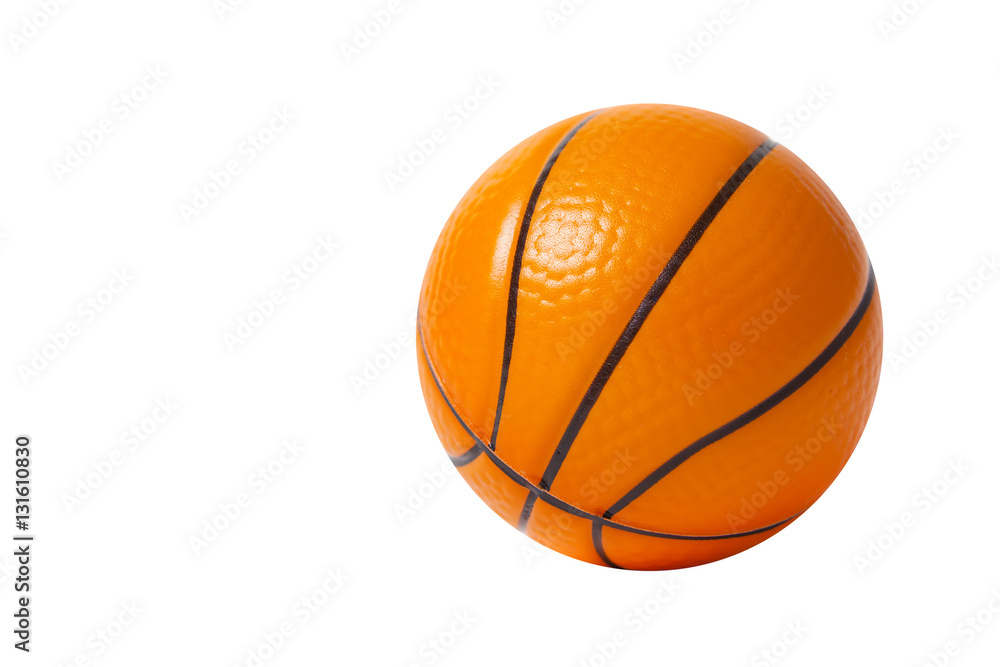Toy rubber basket ball isolated on white background