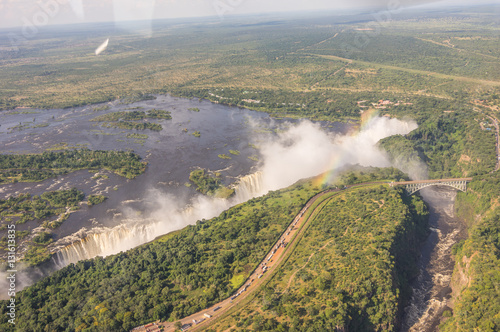 Helicopter flights over the  Zambezi River and Victoria Falls in Zambezi National Park is a highlight for tourist visiting the world famous Landmark © sean heatley