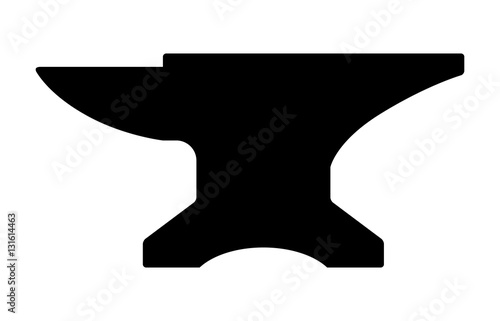 Blacksmith crafting anvil block flat icon for apps and games photo