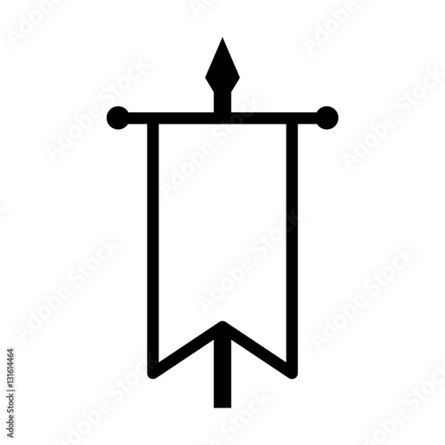 Battle flag or war banner line art icon for games and websites