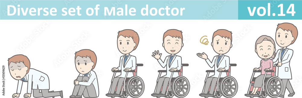 Diverse set of young male doctor , EPS10 vector format vol.14 Diverse set of young male doctor , EPS10 vector format vol.14