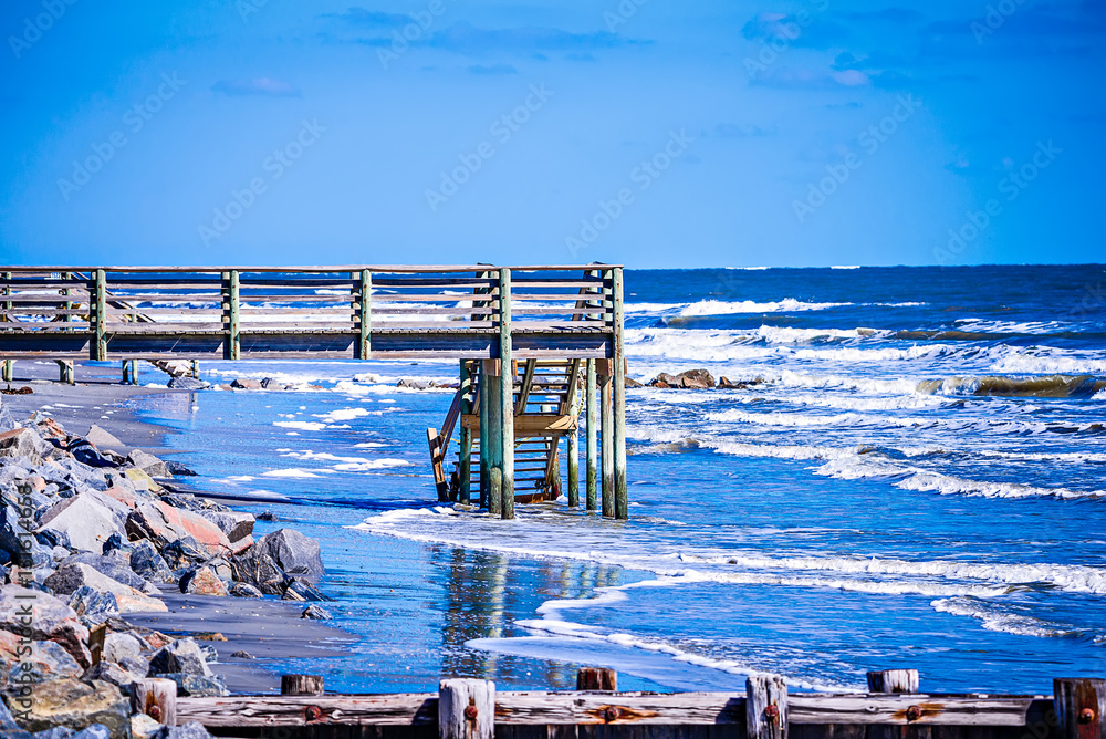 Obraz premium nadmorskie sceny wokół szalonej plaży w południowej karolinie