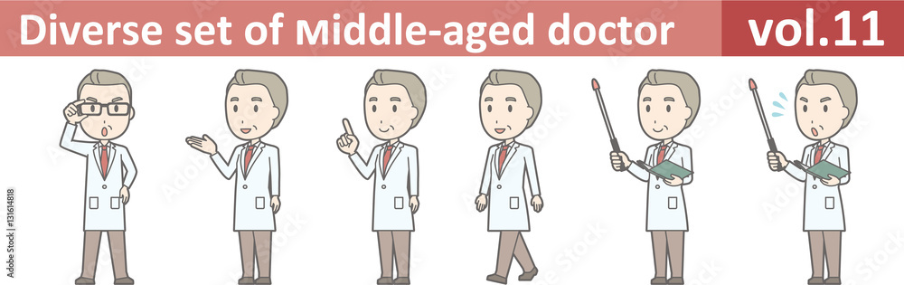 Diverse set of middle-aged male doctor,EPS10 vector format vol.1 Diverse set of middle-aged male doctor,EPS10 vector format vol.1