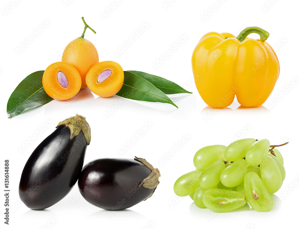 fruit and vegetable on white background fruit and vegetable on white background