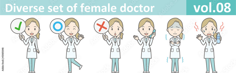 Diverse set of female doctor , EPS10 vector format vol.08 Diverse set of female doctor , EPS10 vector format vol.08