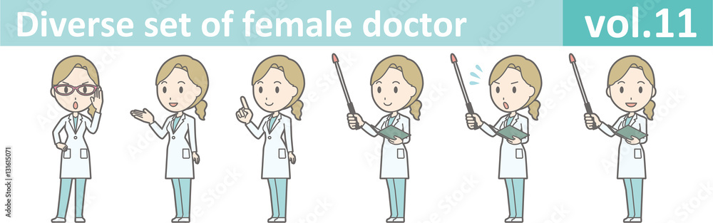 Diverse set of female doctor , EPS10 vector format vol.11 Diverse set of female doctor , EPS10 vector format vol.11