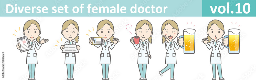 Diverse set of female doctor , EPS10 vector format vol.10 Diverse set of female doctor , EPS10 vector format vol.10
