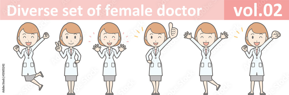 Diverse set of female doctor , EPS10 vector format vol.02 Diverse set of female doctor , EPS10 vector format vol.02