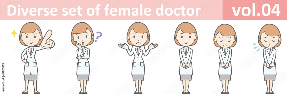 Diverse set of female doctor , EPS10 vector format vol.04 Diverse set of female doctor , EPS10 vector format vol.04