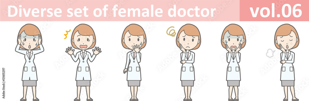 Diverse set of female doctor , EPS10 vector format vol.06 Diverse set of female doctor , EPS10 vector format vol.06