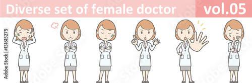Diverse set of female doctor , EPS10 vector format vol.05