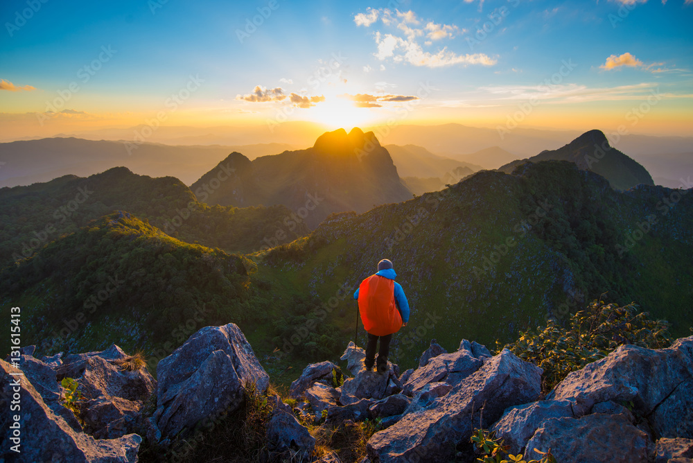 Naklejka premium Tourist is travel at Doi Luang Chiangdao in Chiangmai, Thailand.
