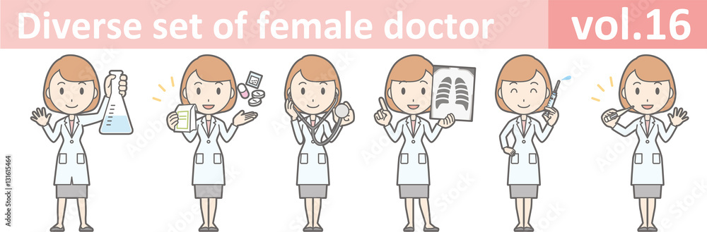 Diverse set of female doctor , EPS10 vector format vol.16 Diverse set of female doctor , EPS10 vector format vol.16