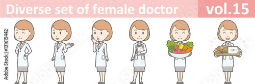 Diverse set of female doctor , EPS10 vector format vol.15