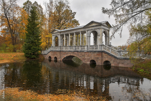 Marble bridge in Tsarskoye Selo (Pushkin), Saint-Petersburg