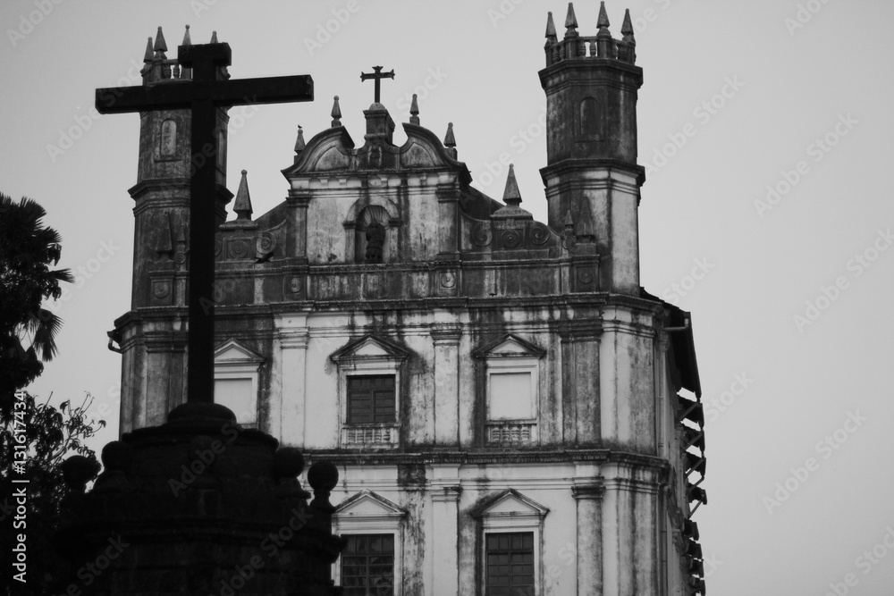 Catholic church and cross