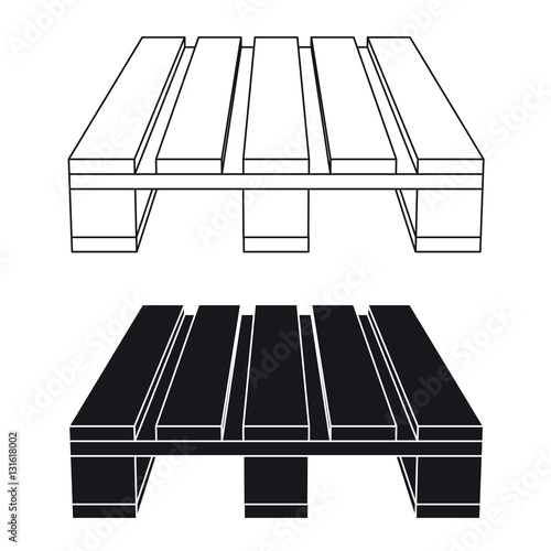 wooden pallet black symbol vector