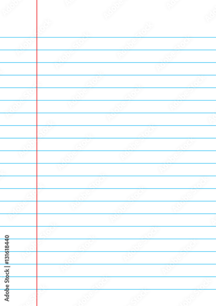 Lined paper from a notebook on white background. Lined paper from a notebook on white background.
