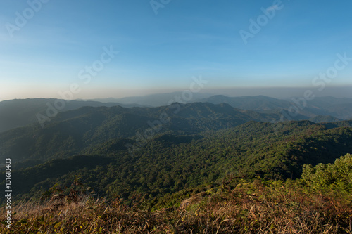 Layer of mountains and mist during sunset ,mountains Mist, Lands